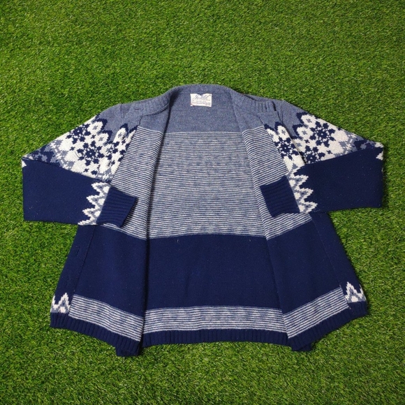 VTG 60S 70S ICELANDIC FAIR ISLE WINTER NORDIC SWEATER MADE IN USA SIZE 38 S/M - Picture 6 of 8